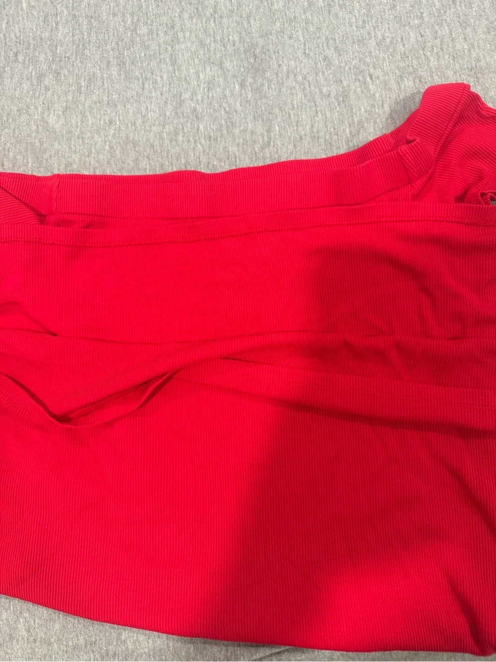bebe One-Shoulder Crimson Red Maxi Dress - Picture 5 of 5